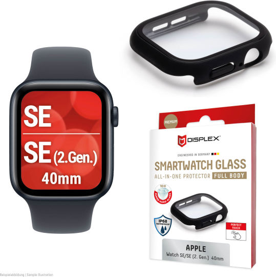 Displex Full Body Glass Protector Apple Watch Se 2 40mm Black
