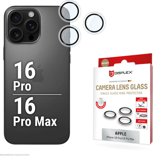 Displex Προστασία Κάμερας Tempered Glass για το iPhone 16 Pro / 16 Pro Max