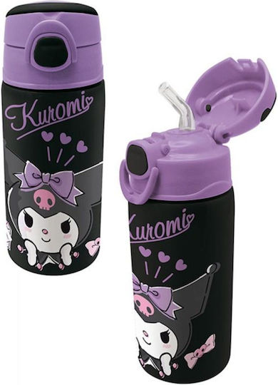 Graffiti Παιδικό Παγούρι Kuromi Ανοξείδωτο με Καλαμάκι 500ml