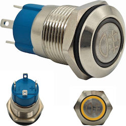 Led Fog Light Switch 12mm Snap-on Chrome