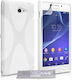 YouSave Accessories Xperia Back Cover Silicone Set with Glass White (Sony Xperia M2)