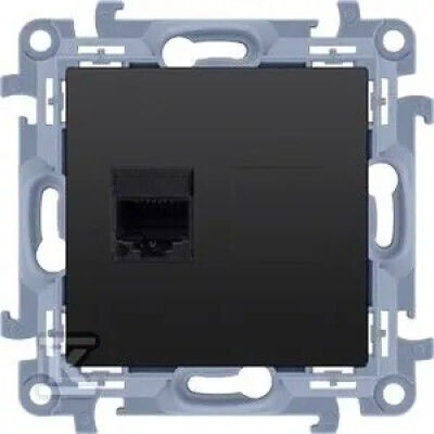 Simon 10 Computer Socket Single Rj45 Category 6 Shielded Module Matt Black C61e.01/49