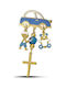 Themelidis Jewels Kinder Sicherheitsnadel aus Gold 9K mit Kreuz
