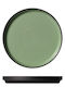 GTSA Plate Shallow made of Porcelain Green with Diameter 23cm
