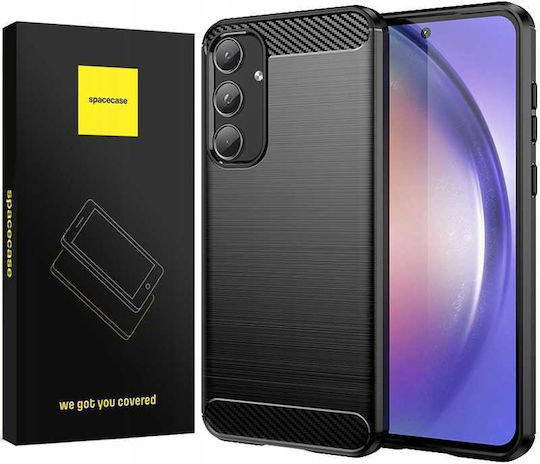 Spacecase Carbon Back Cover Σιλικόνης Μαύρο (Galaxy A55)