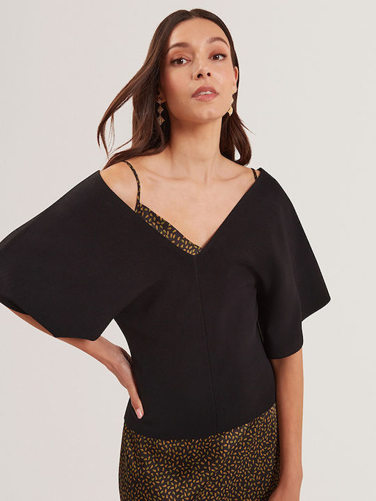 Reginah Γυναικείο Crop Top Μαύρη