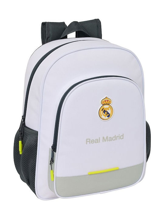 Real Madrid Σχολική Τσάντα Πλάτης Δημοτικού Λευκή 15lt