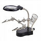 Third Hand Magnifier 3.5x 12x Te-801 2x Led Soldering Iron Holder Adjustable Alligator Clips Stable Base 10x6cm Height 26cm