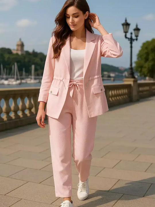 Rashell Women's Pink Set with Trousers with Elastic Loose Fit