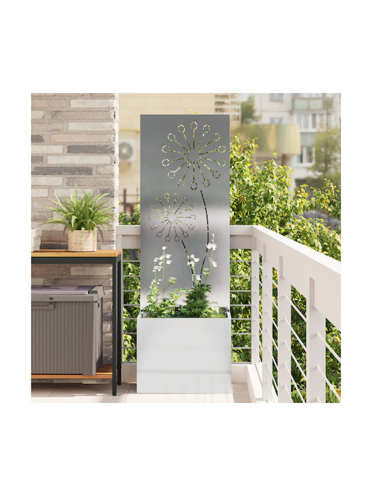vidaXL Ghiveci Metal Silver 50x140x140cm.