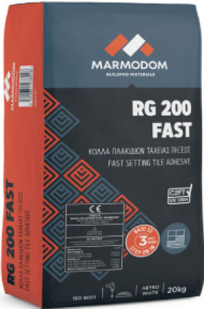 Marmodom Rg 200 Fast 20kg/σακι Ταχύπηκτη Κόλλα Πλακιδίων C2ft