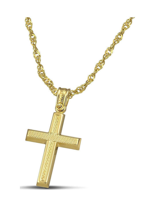 Themelidis Jewels Мъжки Златен Кръст 14K с Верижка