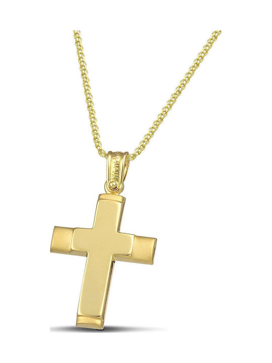 Themelidis Jewels Мъжки Златен Кръст 14K с Верижка