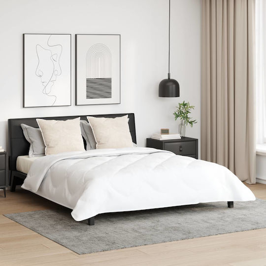 vidaXL Σετ Πάπλωμα Διπλό με Γέμιση Microfiber 200x220εκ. Λευκό 3τμχ
