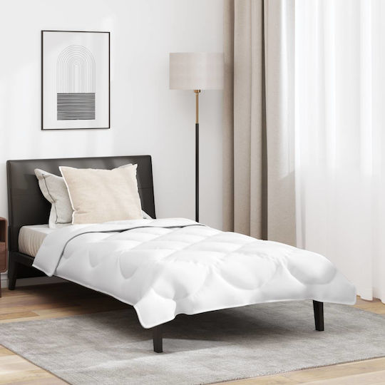 vidaXL Σετ Πάπλωμα Μονό με Γέμιση Microfiber 135x200εκ. Λευκό 2τμχ