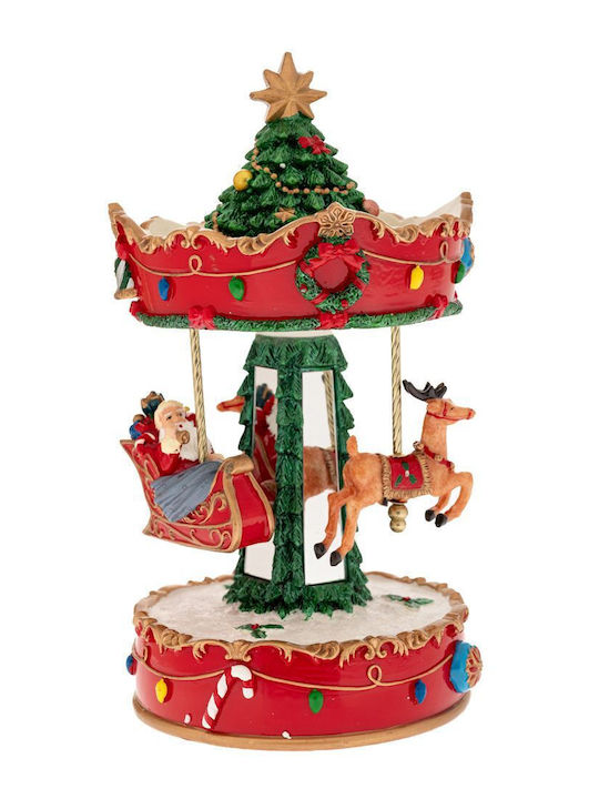 Iliadis Christmas Decorative Carousel with Music and Movement 23.5x15x15cm.