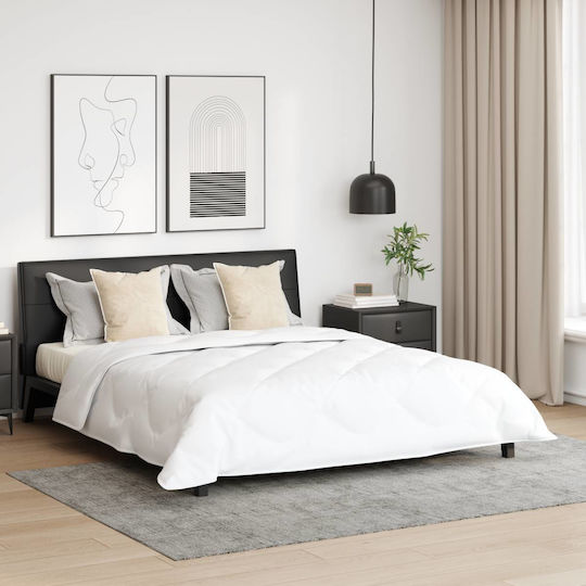 vidaXL Σετ Πάπλωμα Διπλό με Γέμιση Microfiber 200x200εκ. Λευκό 3τμχ
