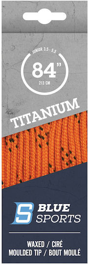 Blue Sports Titanium Pro Laces Hockey Waxed Orange