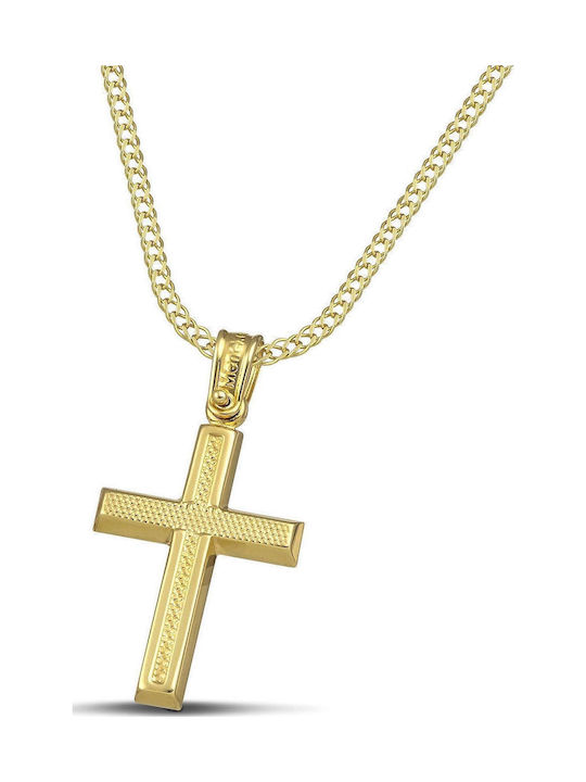 Themelidis Jewels Мъжки Златен Кръст 14K с Верижка