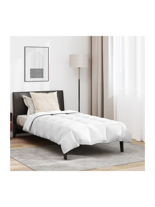 vidaXL Set Pilotă Single De Puf 135x220cm Alb 2buc