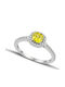 Themelidis Jewels Μονόπετρο Ροζέτα από Λευκόχρυσο 14K με Ζιργκόν