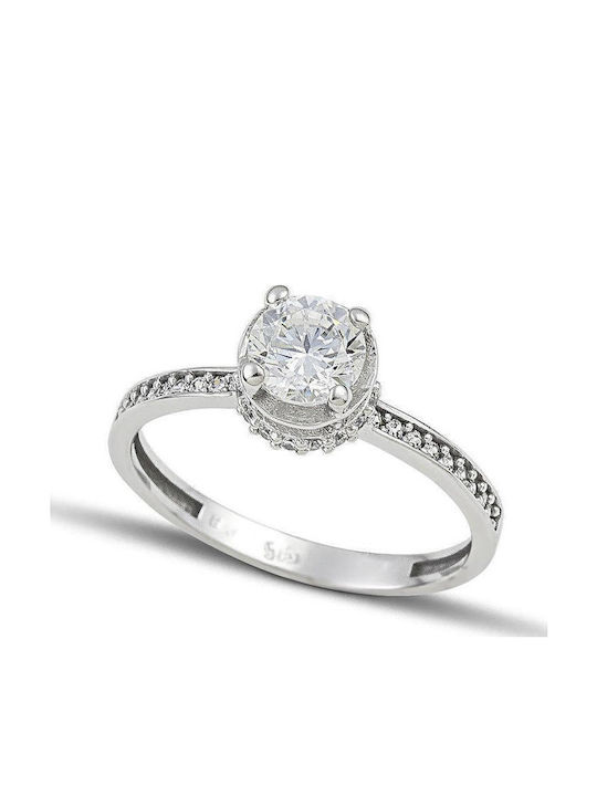 Themelidis Jewels Μονόπετρο από Λευκόχρυσο 18Κ ...