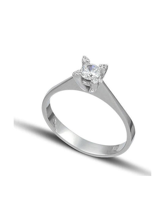 Themelidis Jewels Μονόπετρο από Λευκόχρυσο 18Κ ...