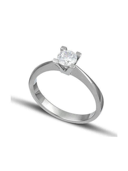 Themelidis Jewels Μονόπετρο από Λευκόχρυσο 18Κ ...