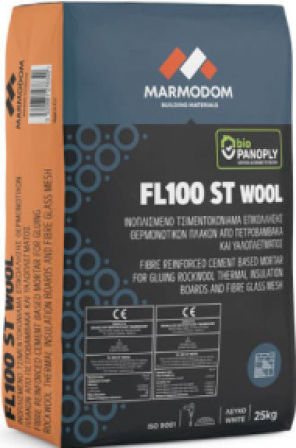 Marmodom Fl 100st Wool 25 Kg Ινοπλισμένη Κόλλα Θερμομονωτικών Πλακών Πετροβάμβακα C2e W2