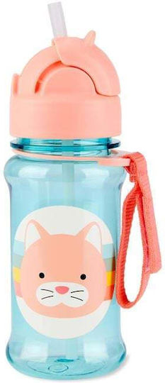 Skip Hop Kids Water Bottle Plastic with Straw Blue