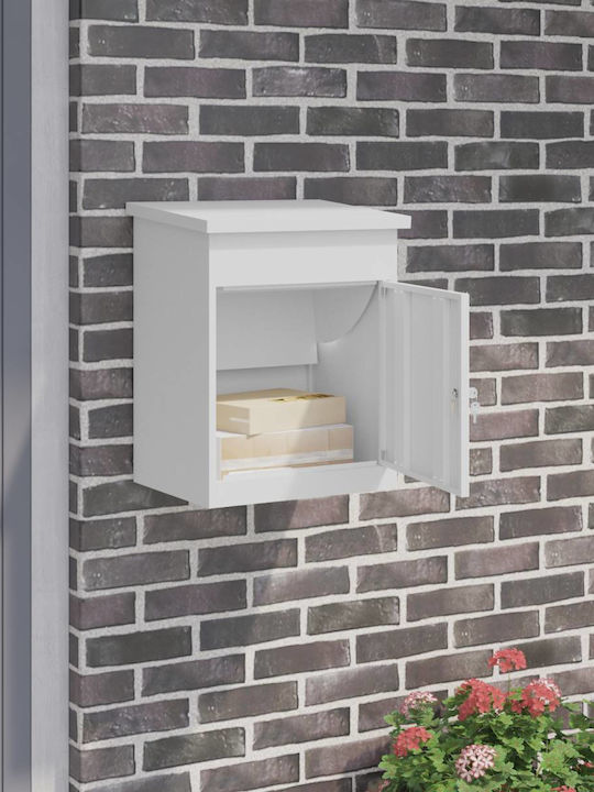 vidaXL Cutie Poștală Pentru Exterior Din Inox În Culoare Albă 44x35x59cm