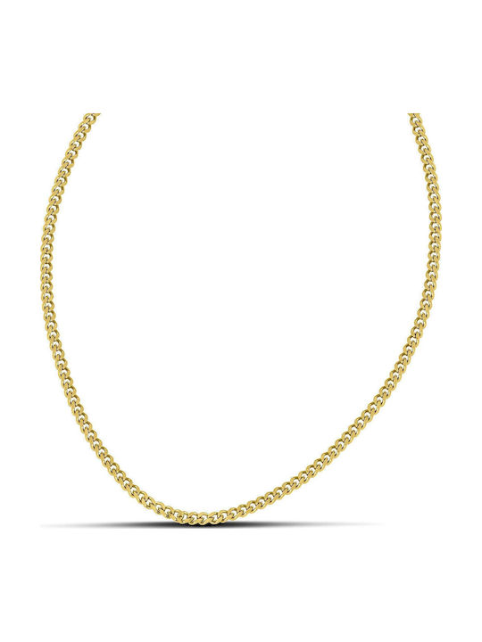 Themelidis Jewels Chain Neck made of Stainless Steel Gold-plated Thin Thickness 2.9mm and Length 55cm