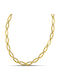 Themelidis Jewels Chain Neck made of Steel Gold-plated Wide Thickness 6.5mm and Length 65cm