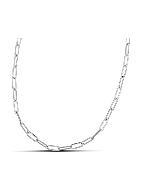 Themelidis Jewels Γυναικεία Αλυσίδα Λαιμού από Ανοξείδωτο Ατσάλι Λεπτή Πάχους 4mm και Μήκους 45cm