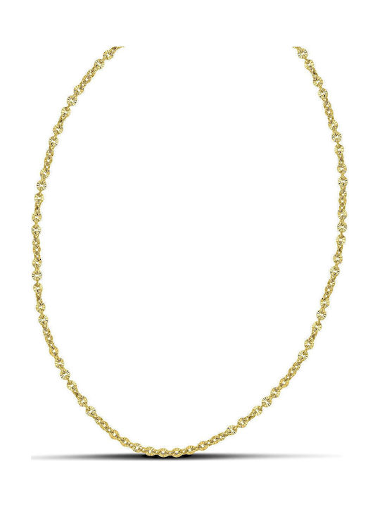 Themelidis Jewels Chain Neck made of Stainless Steel Gold-plated Thin Thickness 2.5mm and Length 45cm