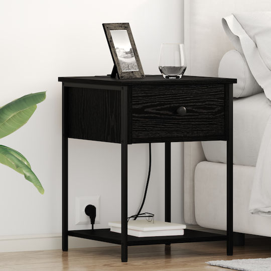 Nachttisch Metall Black oak 42x41x56cm