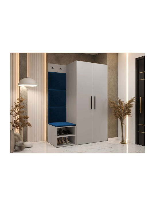 Hartford 523 Mobilier de Intrare cu Oglindă & Cuier 122x50x191cm