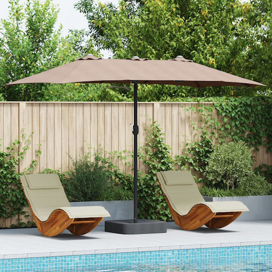 Aluminum Garden & Terrace Parasol Brown 3.85x2.09xHeight 2.44m
