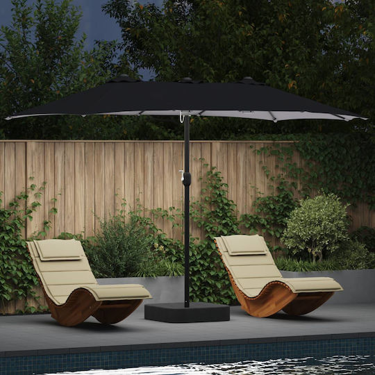 Aluminium-Garten- und Terrassen-Sonnenschirm Grau 3,85x2,09xH2,44m