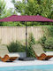 Aluminum Burgundy Garden & Terrace Parasol 3.85x2.09xHeight 2.44m