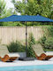 Aluminium Garten- und Terrassen-Sonnenschirm Blau 3,85x2,09xH2,44m