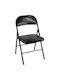 Croco Foldable Kitchen Metallic Chair Black Velvet-Black Metal 45x40x78cm