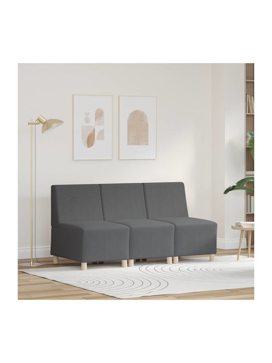 Vidaxl Комплект За Холна Гарнитура 3 Бройки Тъмносив 55 X 74 X 82 См Велюр