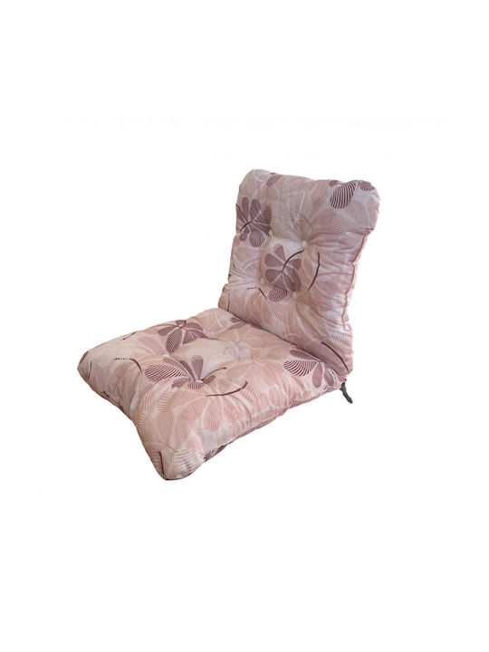 Linea Home Μαξιλάρι Καρέκλας Κήπου με Πλάτη Μπαμπού Eden Dusty Pink 100x50εκ.