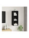 Wall Living Room Cabinet made of Particle Board Black Oak 37x37x107cm