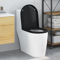 vidaXL Plastic Black Toilet Seat