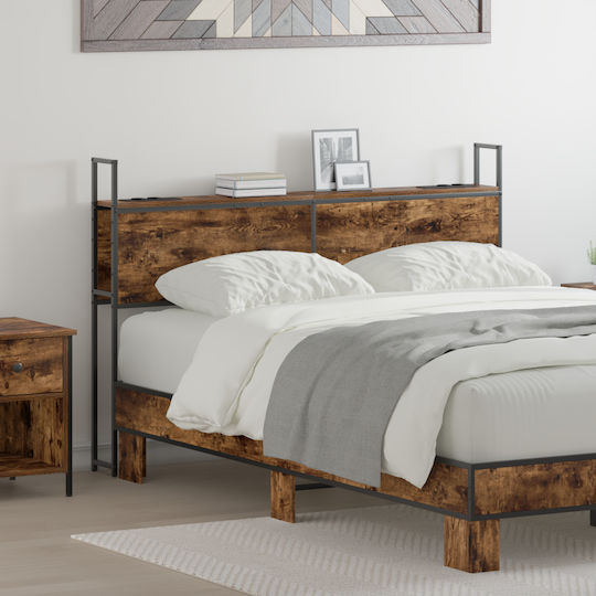vidaXL Hölzernes Kopfteil Für Bett Mit Rauch-Esche 135cm