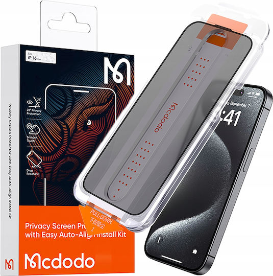 Mcdodo Tempered Glass Black (iPhone 16 Pro)