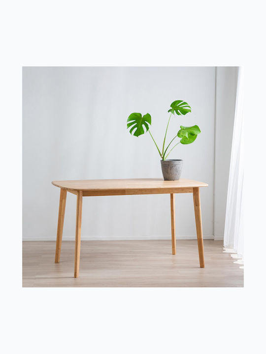 Τραπέζι Κουζίνας από Μασίφ Ξύλο Natural 135x80x75εκ.