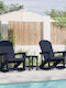 Rocking Chair Wooden Adirondack Navy Blue 2pcs 73.5x92x90cm